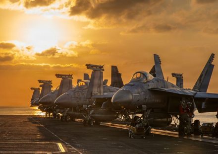 This image provided by US Central Command shows aircraft on the flight deck of the USS Abraham Lincoln (CVN 72) that are operating in support of the war in Iran, on Tuesday, March 3, 2026 (US Navy via AP)