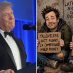 Donald Trump went on a posting spree on Truth Social on Sunday, July 26, sharing AI-generated images targeting Stephen Colbert, Jimmy Fallon, Jimmy Kimmel, and Rosie O'Donnell, among others (Getty Images, Donald Trump/Truth Social)