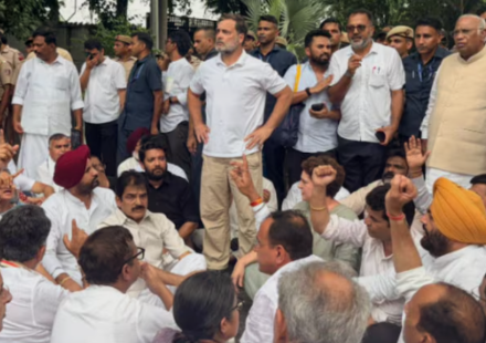 Rahul Gandhi said the protest was to demand accountability for the "brutality" against students.