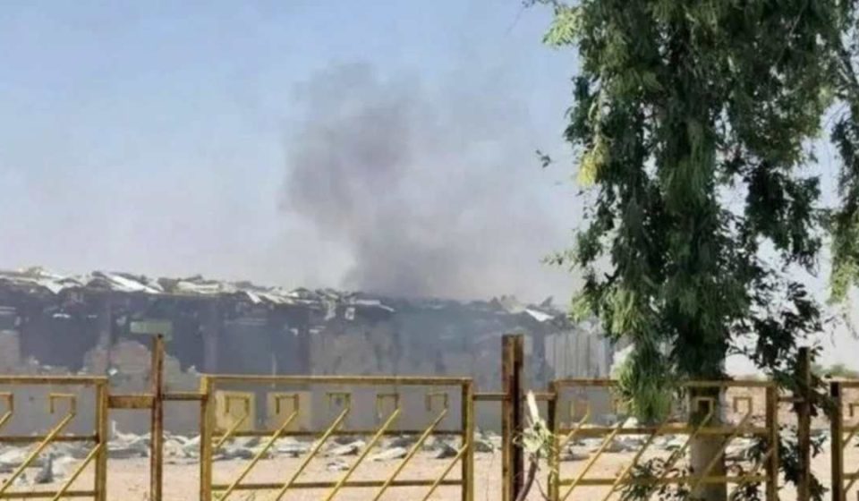 US forces struck a civilian wheat storage facility in Hoveyzeh (@Mario Nawfal/X)