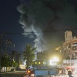 A plume of smoke rises following an Israeli military strike in Nuseirat, central Gaza Strip, Friday, July 31, 2026 (AP Photo/Abdel Kareem Hana)